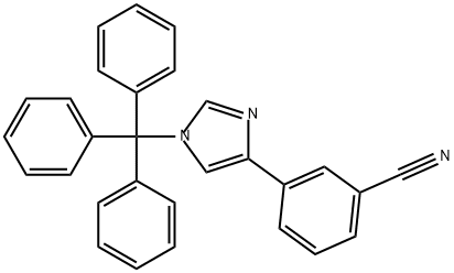 Benzonitrile, 3-[1-(triphenylmethyl)-1H-imidazol-4-yl]- 化学構造式