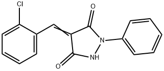 4-(2-氯亚苄基)-1-苯基吡唑烷-3,5-二酮, 4590-86-7, 结构式