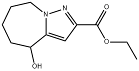 4H-Pyrazolo[1,5-a]azepine-2-carboxylic acid, 5,6,7,8-tetrahydro-4-hydroxy-, ethyl ester Struktur