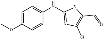 4-氯-2-[(4-甲氧基苯基)氨基]-1,3-噻唑-5-甲醛 结构式
