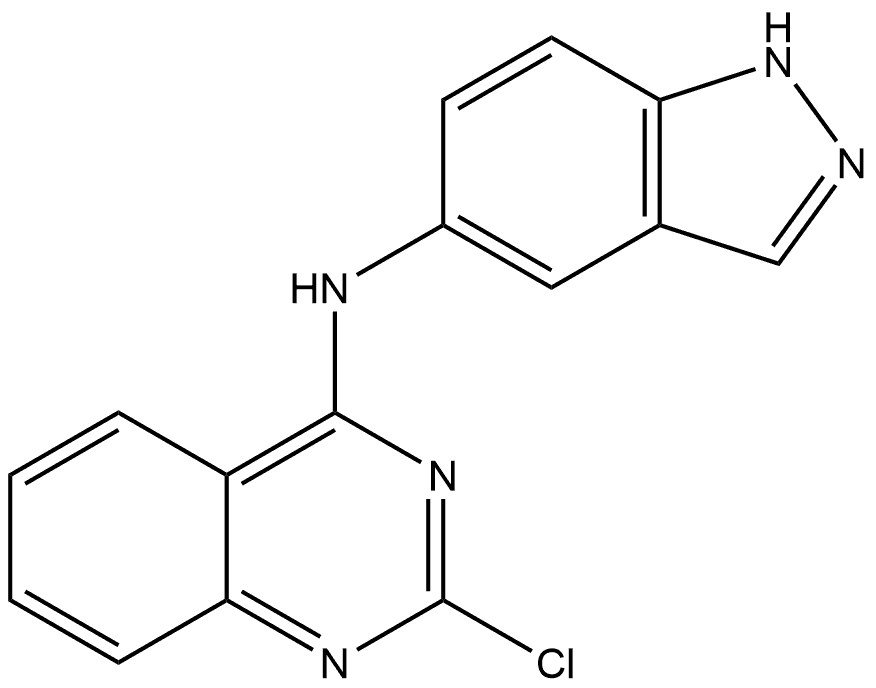 4-QUINAZOLINAMINE, 2-CHLORO-N-1H-INDAZOL-5-YL- 结构式