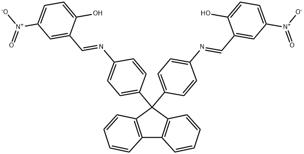 2,2'-[9H-fluorene-9,9-diylbis(4,1-phenylenenitrilomethylylidene)]bis(4-nitrophenol) Structure