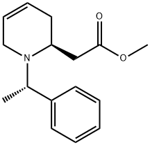2-Pyridineacetic acid, 1,2,3,6-tetrahydro-1-[(1S)-1-phenylethyl]-, methyl ester, (2S)- Struktur