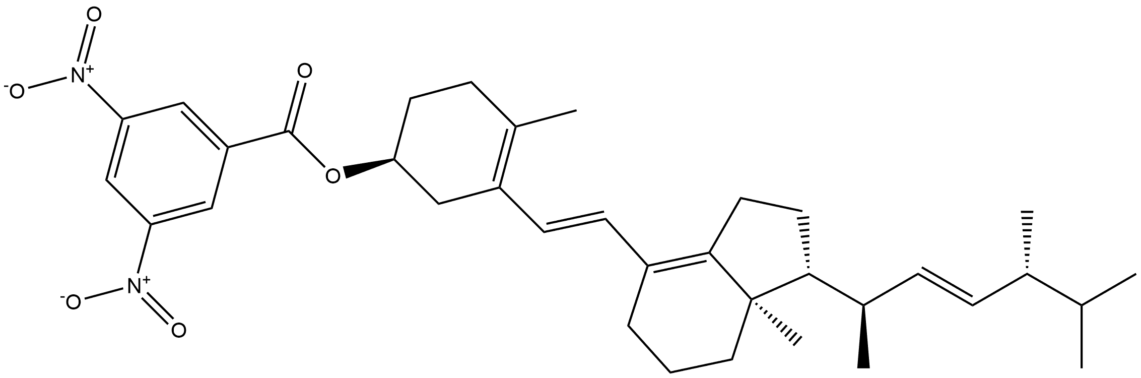 3-Cyclohexen-1-ol, 3-[(1E)-2-[(1R,7aR)-2,3,5,6,7,7a-hexahydro-7a-methyl-1-[(1R,2E,4R)-1,4,5-trimethyl-2-hexen-1-yl]-1H-inden-4-yl]ethenyl]-4-methyl-, 1-(3,5-dinitrobenzoate), (1S)- Structure