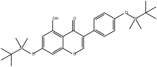 4H-1-Benzopyran-4-one, 7-[[(1,1-dimethylethyl)dimethylsilyl]oxy]-3-[4-[[(1,1-dimethylethyl)dimethylsilyl]oxy]phenyl]-5-hydroxy-,470666-98-9,结构式