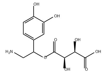 Butanedioic acid, 2,3-dihydroxy- (2R,3R)-, mono[2-amino-1-(3,4-dihydroxyphenyl)ethyl] ester (9CI) Struktur