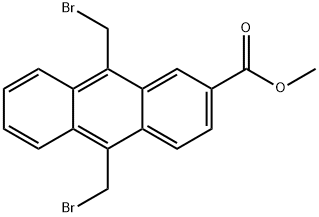 2-Anthracenecarboxylic acid, 9,10-bis(bromomethyl)-, methyl ester 结构式