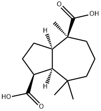 (1S,3aα,8aα)-デカヒドロ-4,8,8-トリメチル-1β,4β-アズレンジカルボン酸 化学構造式