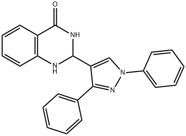 4(1H)-Quinazolinone, 2-(1,3-diphenyl-1H-pyrazol-4-yl)-2,3-dihydro- Struktur