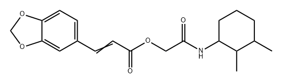 2-Propenoic acid, 3-(1,3-benzodioxol-5-yl)-, 2-[(2,3-dimethylcyclohexyl)amino]-2-oxoethyl ester Struktur