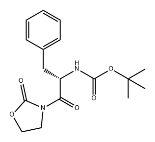 Carbamic acid, N-[(1S)-2-oxo-2-(2-oxo-3-oxazolidinyl)-1-(phenylmethyl)ethyl]-, 1,1-dimethylethyl ester Structure