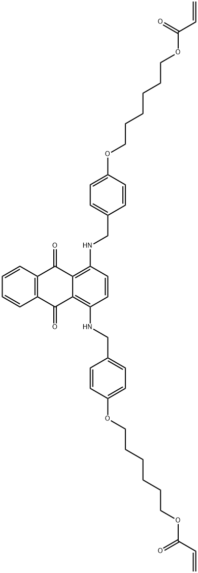 2-Propenoic acid, (9,10-dihydro-9,10-dioxo-1,4-anthracenediyl)bis(iminomethylene-4,1-phenyleneoxy-6,1-hexanediyl) ester (9CI) Structure
