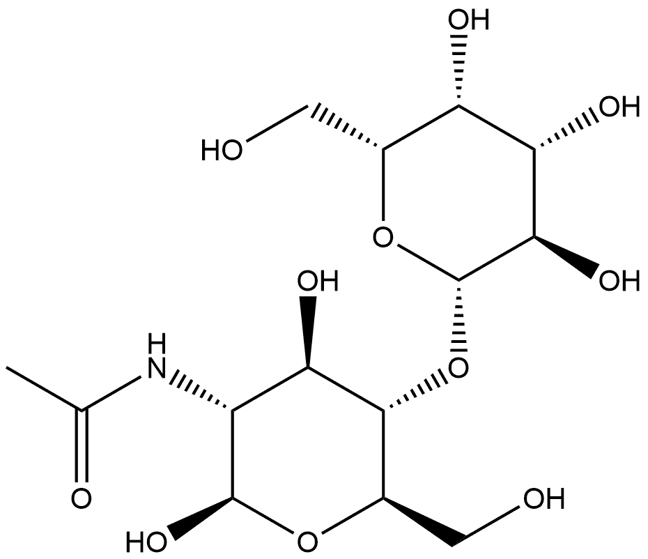 β-D-Glucopyranose, 2-(acetylamino)-2-deoxy-4-O-β-D-galactopyranosyl-,47491-70-3,结构式