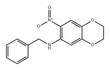 1,4-Benzodioxin-6-amine, 2,3-dihydro-7-nitro-N-(phenylmethyl)- Structure