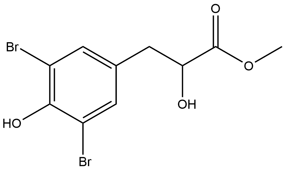 3-(3,5-二溴-4-羟基苯基)-2-羟基丙酸甲酯, 475999-55-4, 结构式