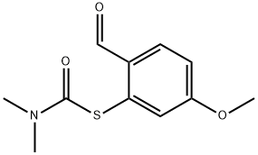 Carbamothioic acid, N,N-dimethyl-, S-(2-formyl-5-methoxyphenyl) ester 化学構造式