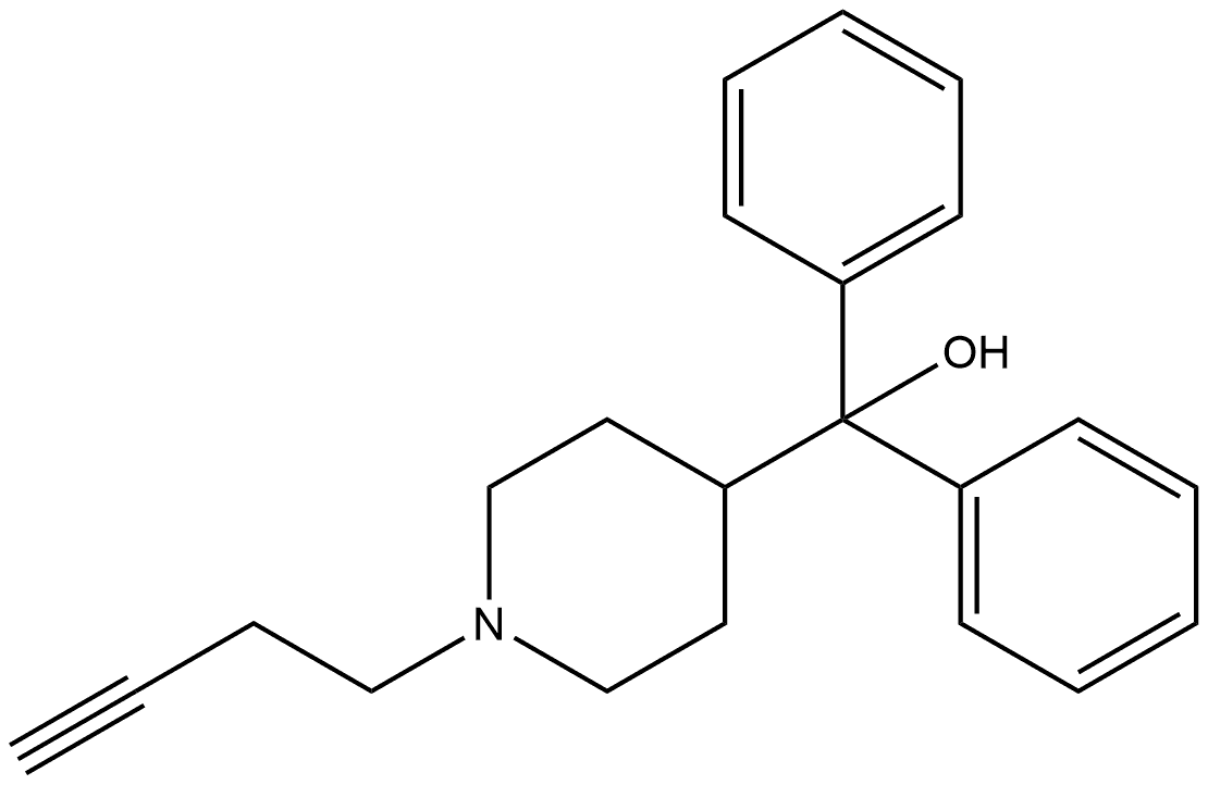 4-Piperidinemethanol, 1-(3-butyn-1-yl)-α,α-diphenyl-,476468-82-3,结构式