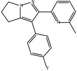 4H-Pyrrolo[1,2-b]pyrazole, 3-(4-fluorophenyl)-5,6-dihydro-2-(6-methyl-2-pyridinyl)-,476475-07-7,结构式