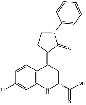 476689-77-7 2-Quinolinecarboxylic acid, 7-chloro-1,2,3,4-tetrahydro-4-(2-oxo-1-phenyl-3-pyrrolidinylidene)-, (2R,4E)-