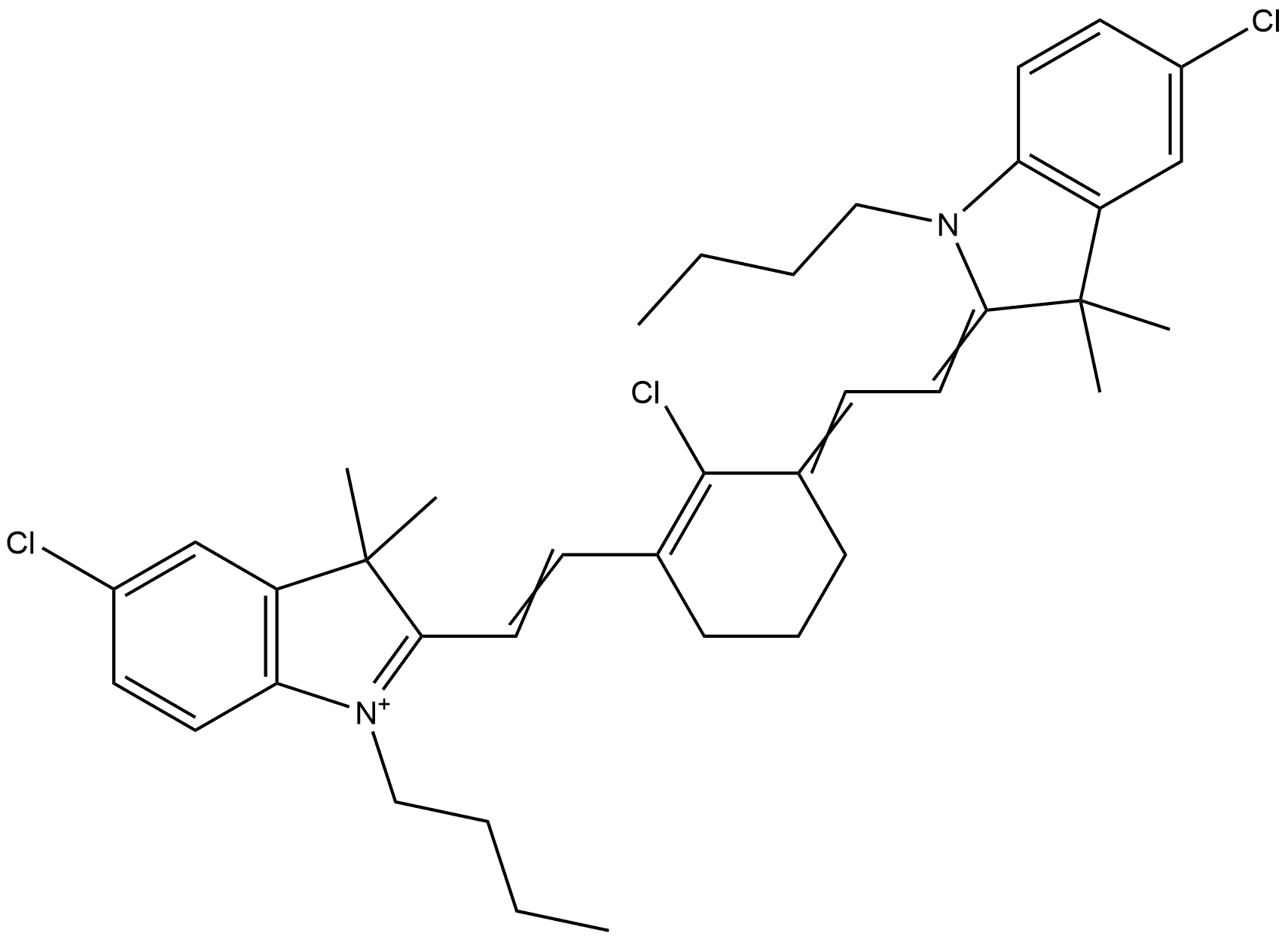 1-Butyl-2-[2-[3-[2-(1-butyl-5-chloro-1,3-dihydro-3,3-dimethyl-2H-indol-2-ylidene)ethylidene]-2-chloro-1-cyclohexen-1-yl]ethenyl]-5-chloro-3,3-dimethyl-3H-indolium|