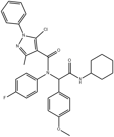 1H-Pyrazole-4-carboxamide,5-chloro-N-[2-(cyclohexylamino)-1-(4-methoxyphenyl)-2-oxoethyl]-N-(4-fluorophenyl)-3-methyl-1-phenyl-(9CI)|