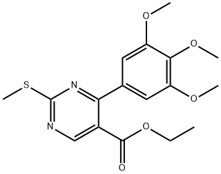 5-Pyrimidinecarboxylic acid, 2-(methylthio)-4-(3,4,5-trimethoxyphenyl)-, ethyl ester Structure