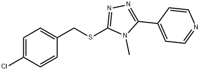 Pyridine, 4-[5-[[(4-chlorophenyl)methyl]thio]-4-methyl-4H-1,2,4-triazol-3-yl]- Structure