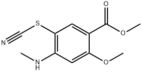 methyl 2-methoxy-4-(methylamino)-5-thiocyanatobenzoate 化学構造式
