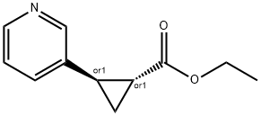 Cyclopropanecarboxylic acid, 2-(3-pyridinyl)-, ethyl ester, (1R,2R)-rel- 化学構造式