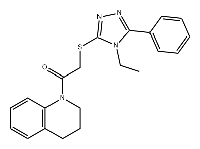 Ethanone, 1-(3,4-dihydro-1(2H)-quinolinyl)-2-[(4-ethyl-5-phenyl-4H-1,2,4-triazol-3-yl)thio]- Structure