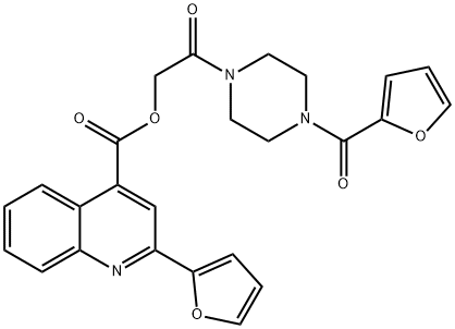 2-[4-(呋喃-2-羰基)哌嗪-1-基]-2-氧代乙基] 2-(呋喃-2-基)喹啉-4-羧酸酯,485362-61-6,结构式
