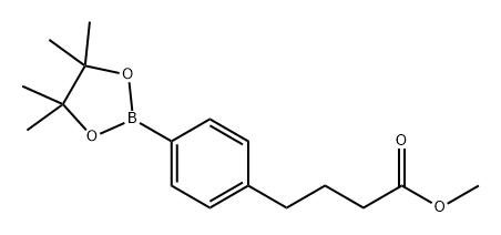 4-(4-(4,4,5,5-四甲基-1,3,2-二氧硼杂环戊烷-2-基)苯基)丁酸甲酯, 490035-83-1, 结构式