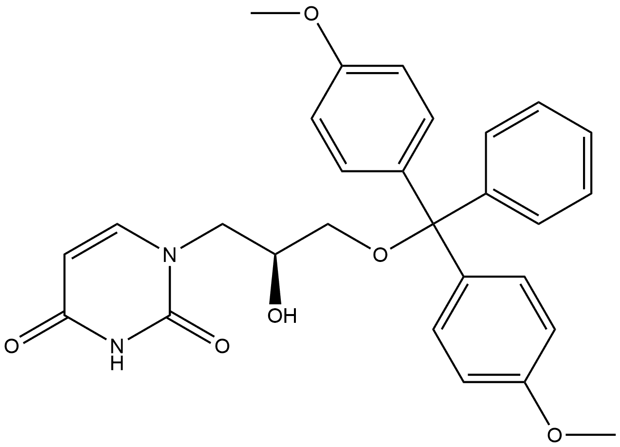 (S)-DMT-glycidol-uracil, 494784-12-2, 结构式