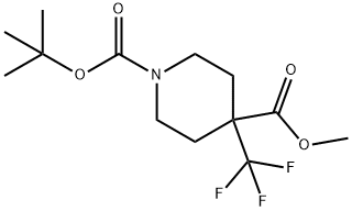 1,4-Piperidinedicarboxylic acid, 4-(trifluoromethyl)-, 1-(1,1-dimethylethyl) 4-methyl ester,495415-50-4,结构式