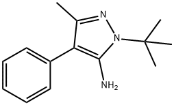 1-叔丁基-3-甲基-4-苯基-1H-吡唑-5-胺 结构式