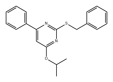 Pyrimidine, 4-(1-methylethoxy)-6-phenyl-2-[(phenylmethyl)thio]- Struktur