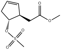 2-Cyclopentene-1-acetic acid, 5-[(methylsulfonyl)oxy]-, methyl ester, (1R-trans)- (9CI) Struktur
