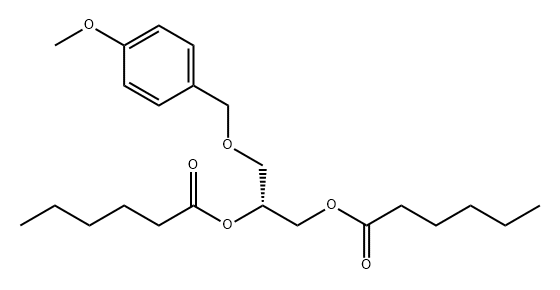 Hexanoic acid, (1R)-1-[[(4-methoxyphenyl)methoxy]methyl]-1,2-ethanediyl ester (9CI) 结构式