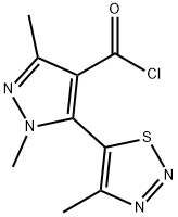 1,3-DIMETHYL-5-(4-METHYL-1,2,3-THIADIAZOL-5-YL)-1H-PYRAZOLE-4-CARBONYL CHLORIDE,90%+ 结构式