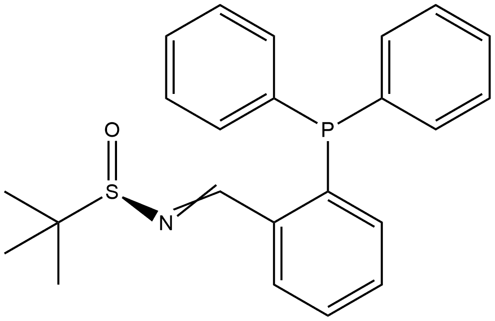 2-Propanesulfinamide, N-[[2-(diphenylphosphino)phenyl]methylene]-2-methyl-, [S(R)]- Struktur