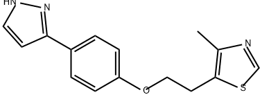 Thiazole, 4-methyl-5-[2-[4-(1H-pyrazol-3-yl)phenoxy]ethyl]-,502654-40-2,结构式