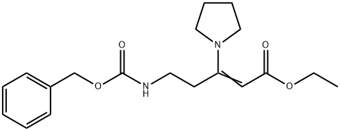 2-Pentenoic acid, 5-[[(phenylmethoxy)carbonyl]amino]-3-(1-pyrrolidinyl)-, ethyl ester