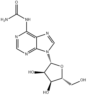 1-(9-((2R,3R,4S,5R)-3,4-Dihydroxy-5-(hydroxymethyl)tetrahydrofuran-2-yl)-9H-purin-6-yl)urea Structure