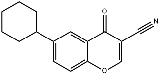 6-Cyclohexyl-4-oxo-4H-chromene-3-carbonitrile Structure