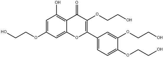 4H-1-Benzopyran-4-one, 2-[3,4-bis(2-hydroxyethoxy)phenyl]-5-hydroxy-3,7-bis(2-hydroxyethoxy)- 化学構造式