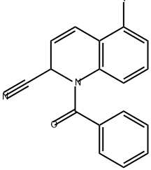 2-Quinolinecarbonitrile, 1-benzoyl-5-fluoro-1,2-dihydro- Structure