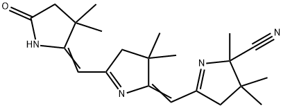 2H-Pyrrole-2-carbonitrile, 5-[[5-[(3,3-dimethyl-5-oxo-2-pyrrolidinylidene)methyl]-3,4-dihydro-3,3-dimethyl-2H-pyrrol-2-ylidene]methyl]-3,4-dihydro-2,3,3-trimethyl- Structure