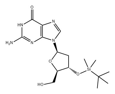 3'-O-(叔丁基二甲基硅烷基)鸟苷,51549-34-9,结构式