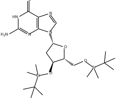 Guanosine, 2'-deoxy-3',5'-bis-O-[(1,1-dimethylethyl)dimethylsilyl]- 结构式