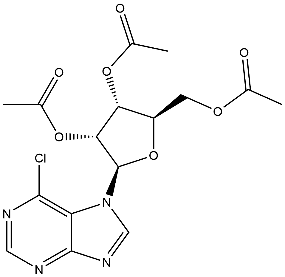 7H-Purine, 6-chloro-7-(2,3,5-tri-O-acetyl-β-D-ribofuranosyl)- Structure